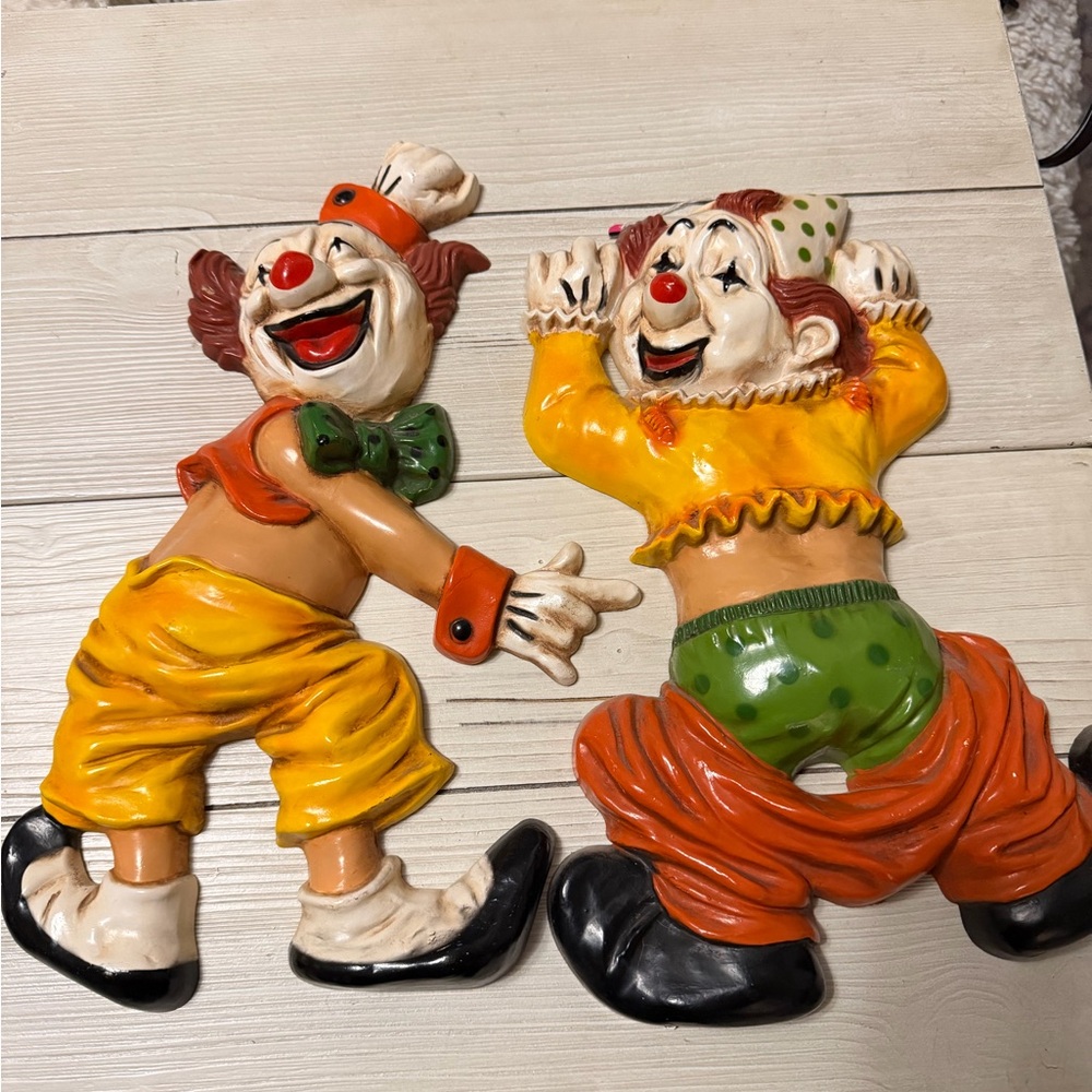Homco Vintage clown Wall Art Set